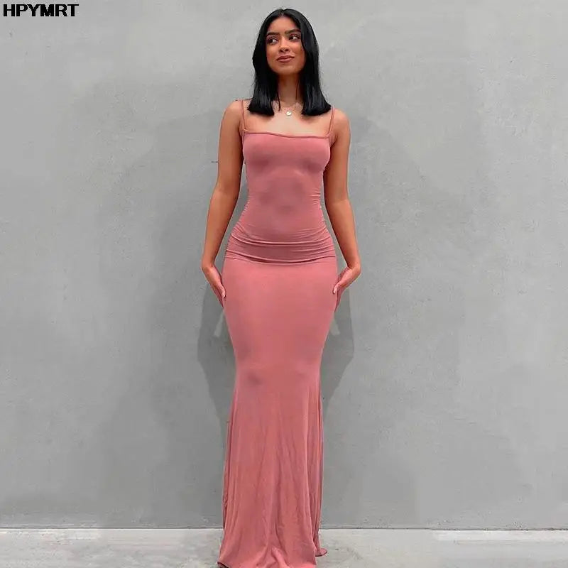 SilkAura™ Backless Maxi Dress