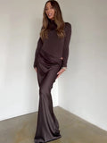 Velora™ Satin Hollow Maxi Dress