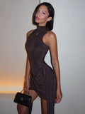 NoirMuse™ Ruched Mini Dress