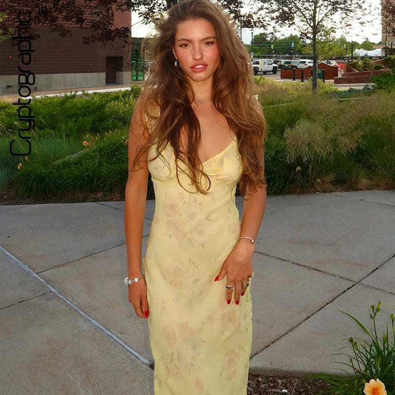 FloraLune™ Backless Maxi Dress