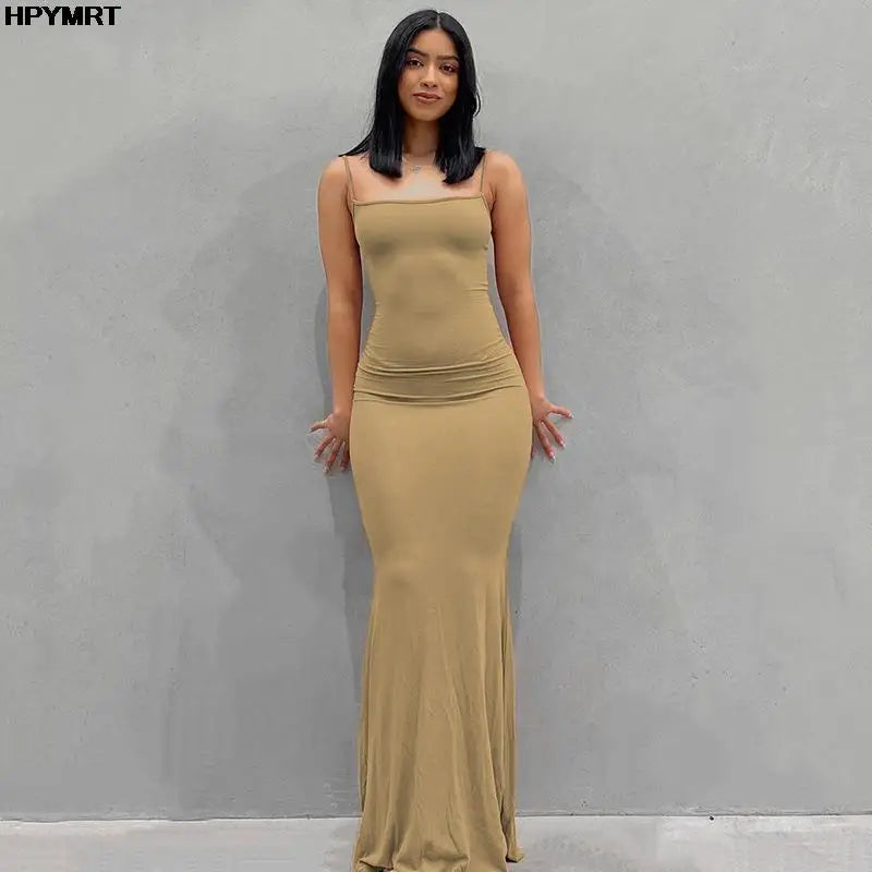 SilkAura™ Backless Maxi Dress