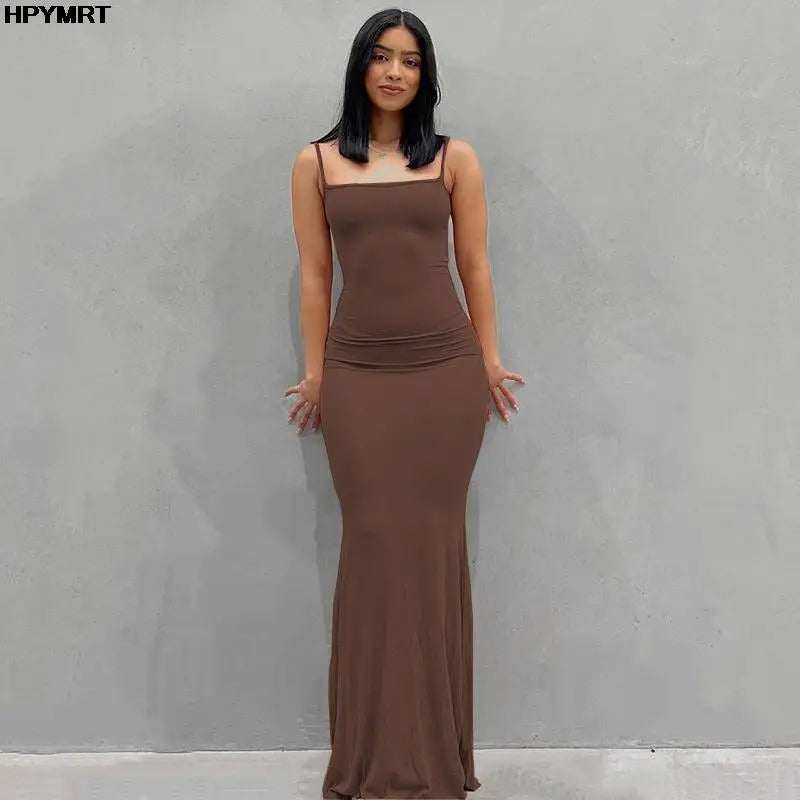 SilkAura™ Backless Maxi Dress
